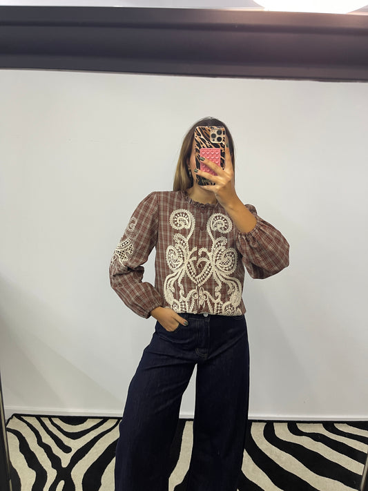 Camisa Xadrez Bordada