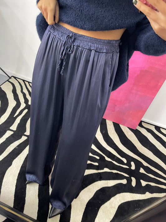 Calças Cetim Marinho