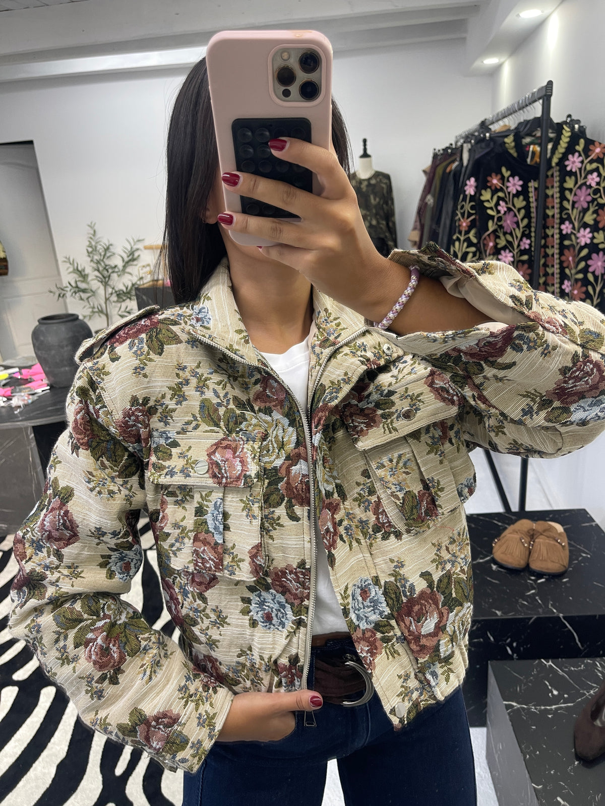 Bomber Cropped em Jacquard