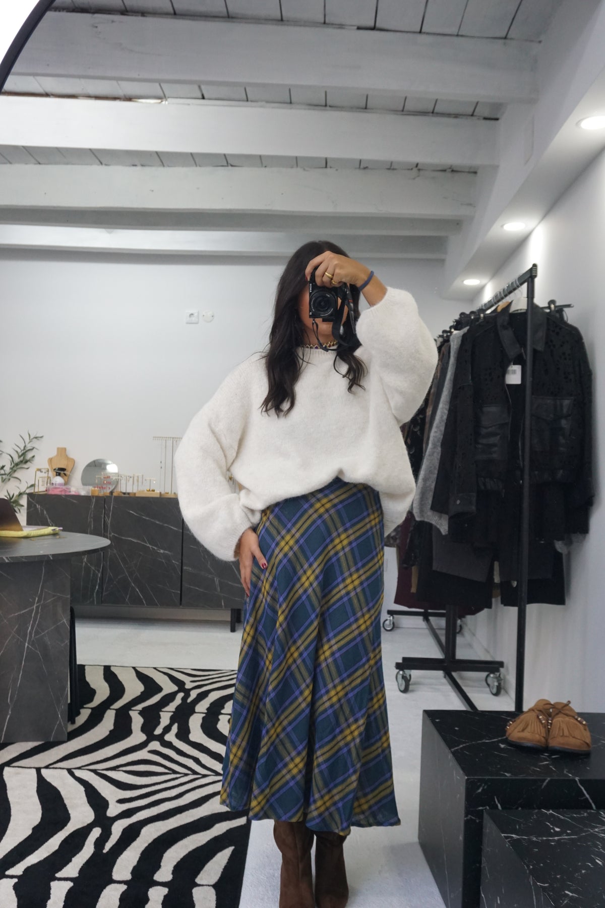 Saia estampado Tartan
