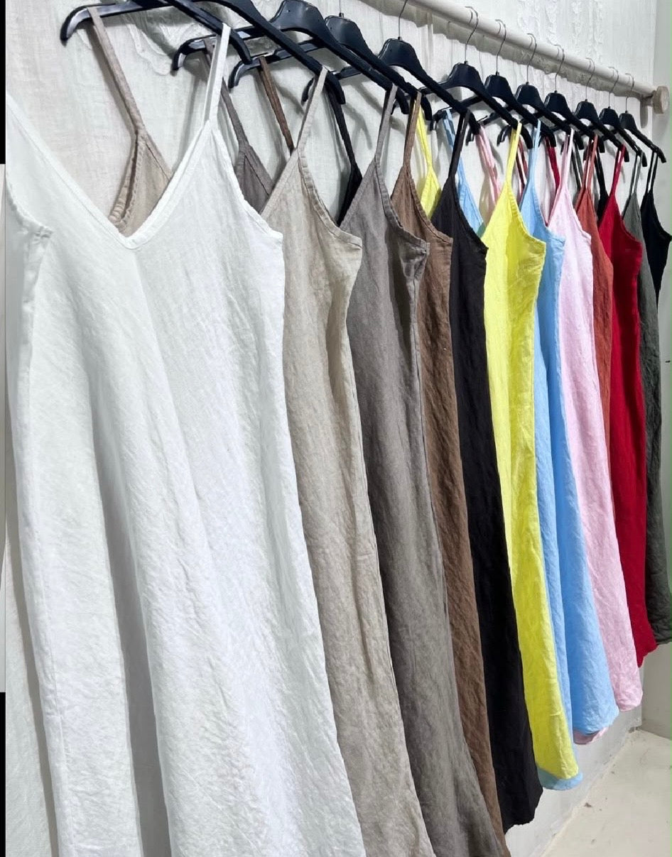 Vestido Alças 100% linho