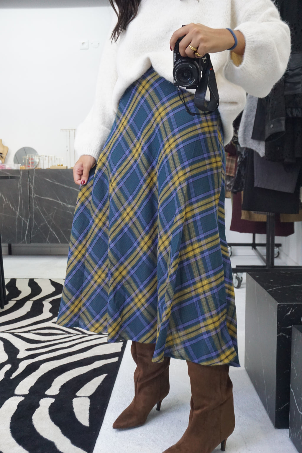 Saia estampado Tartan