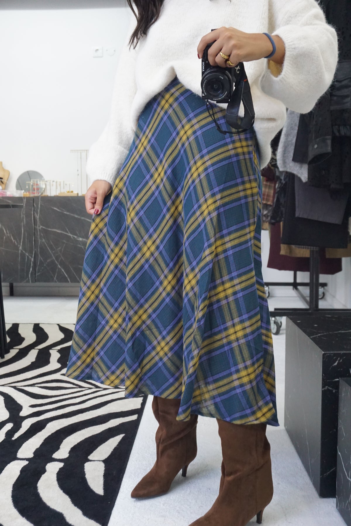 Saia estampado Tartan