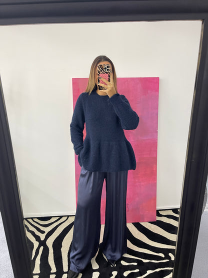 Calças Cetim Marinho