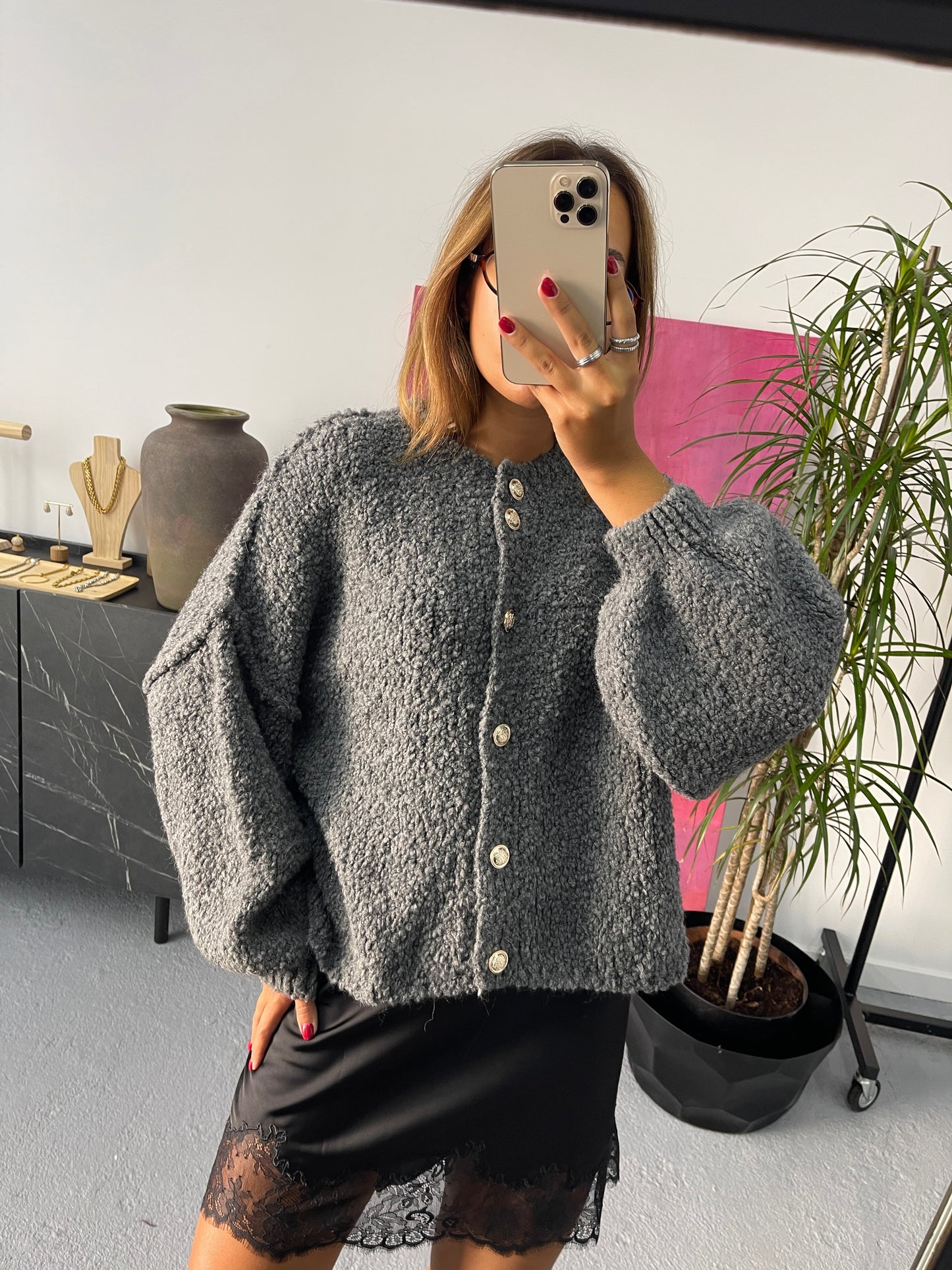 Cardigan Malha Bouclé (4 cores)