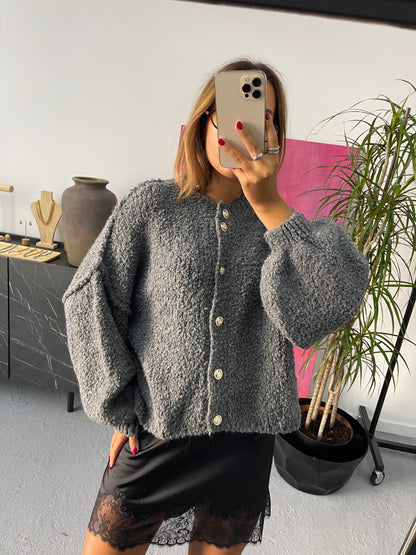 Cardigan Malha Bouclé (4 cores)