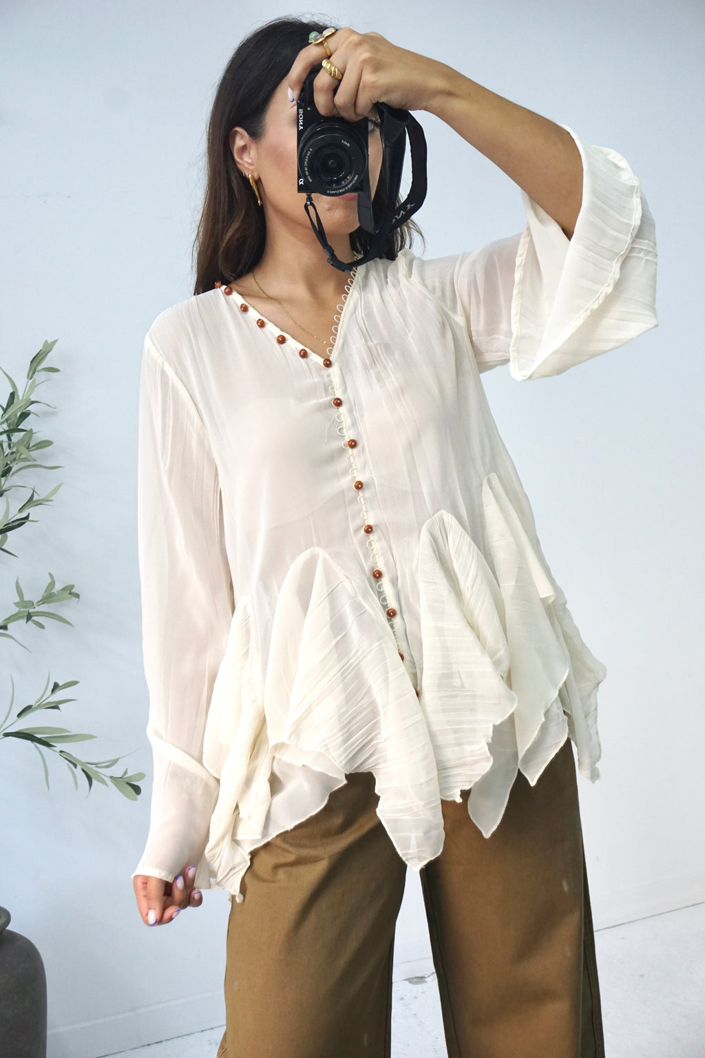 Blusa de folhos