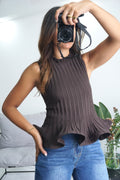 Top Peplum Canelado
