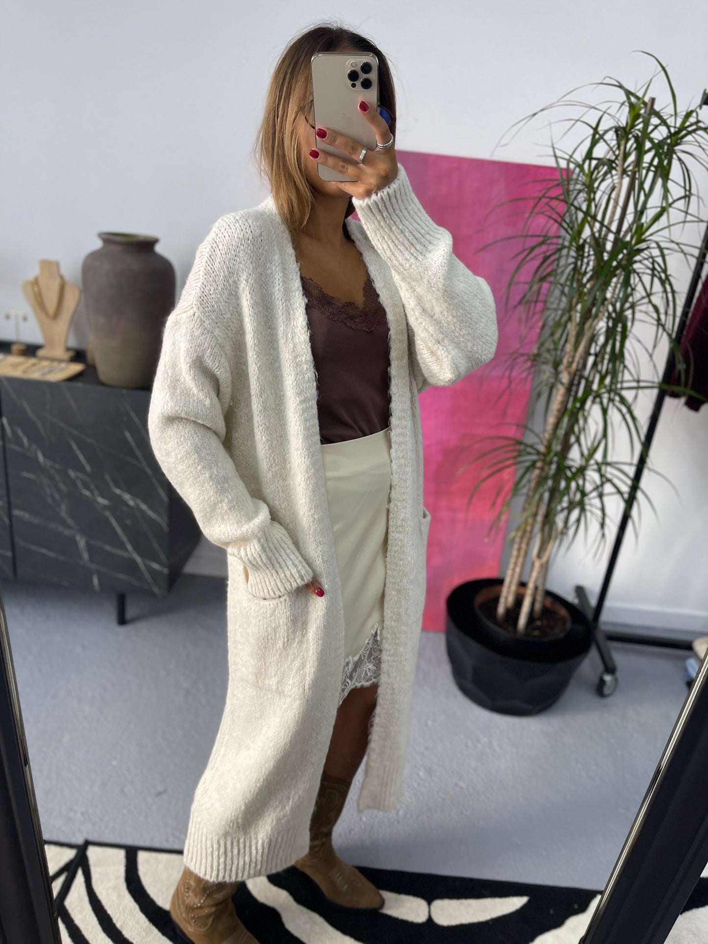 Cardigan Lã Maxi