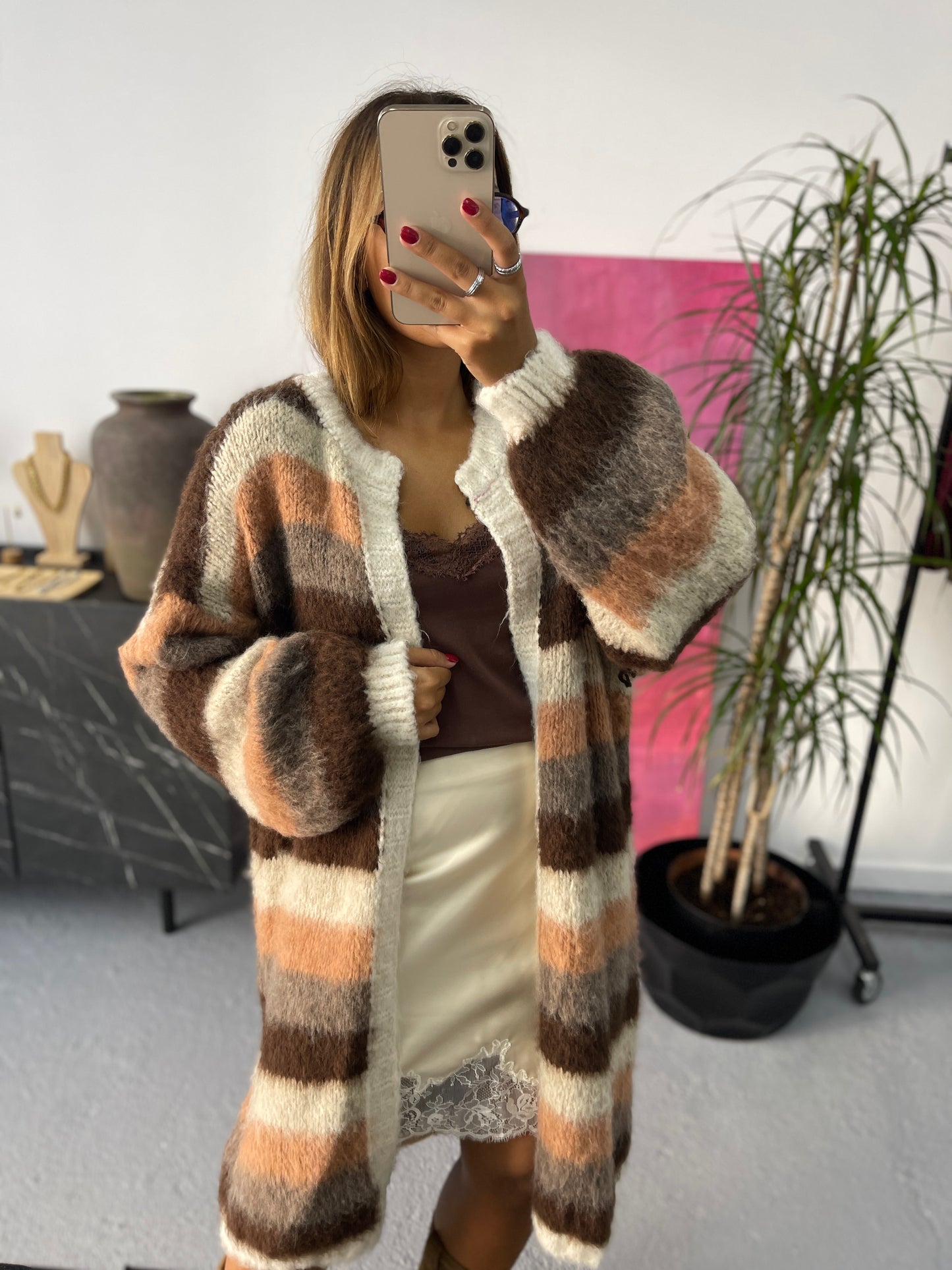 Cardigan Maxi Lã