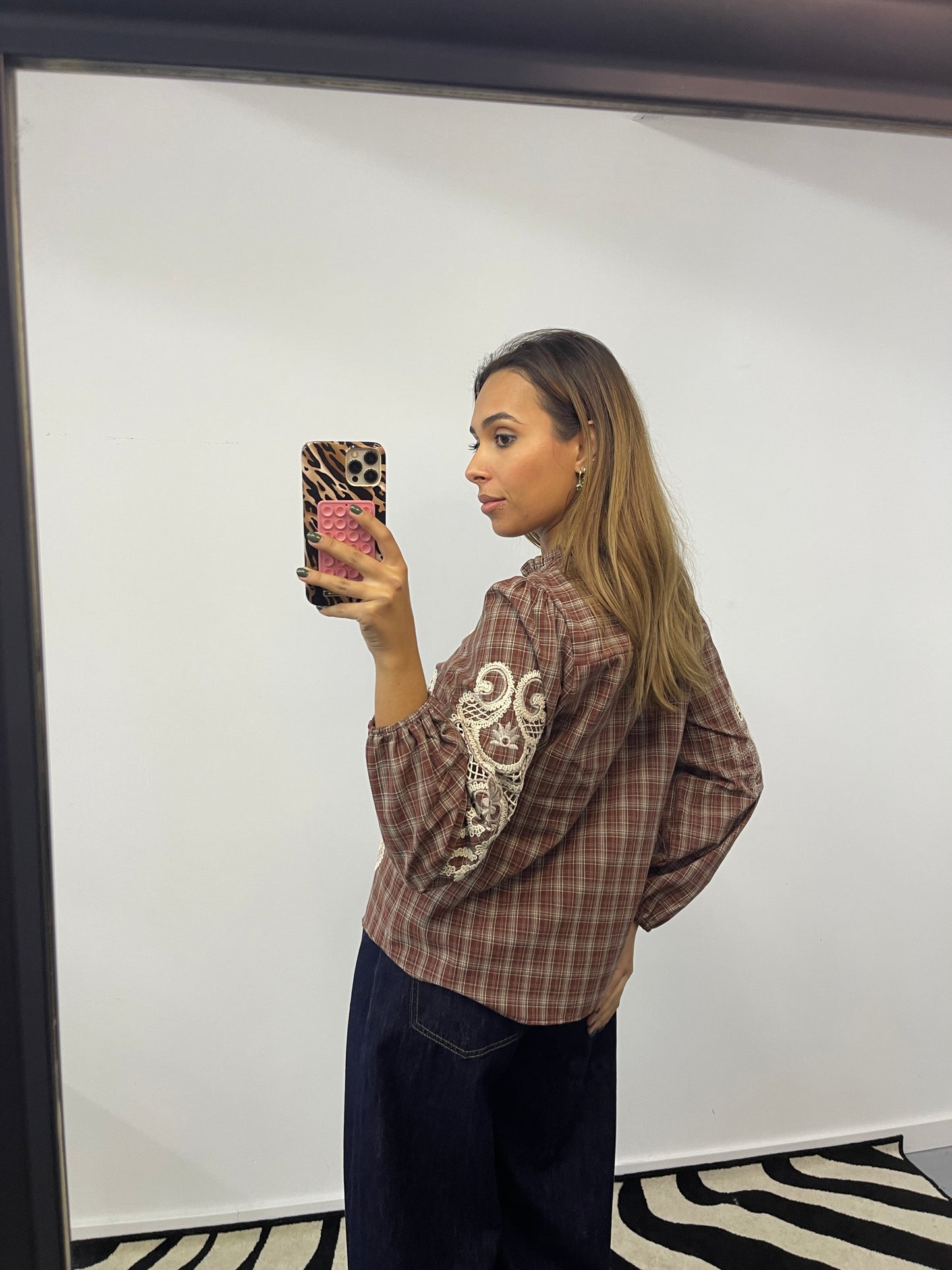 Camisa Xadrez Bordada