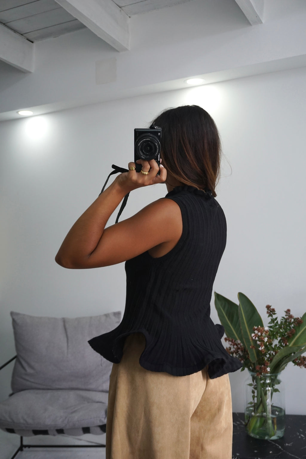 Top Peplum Canelado