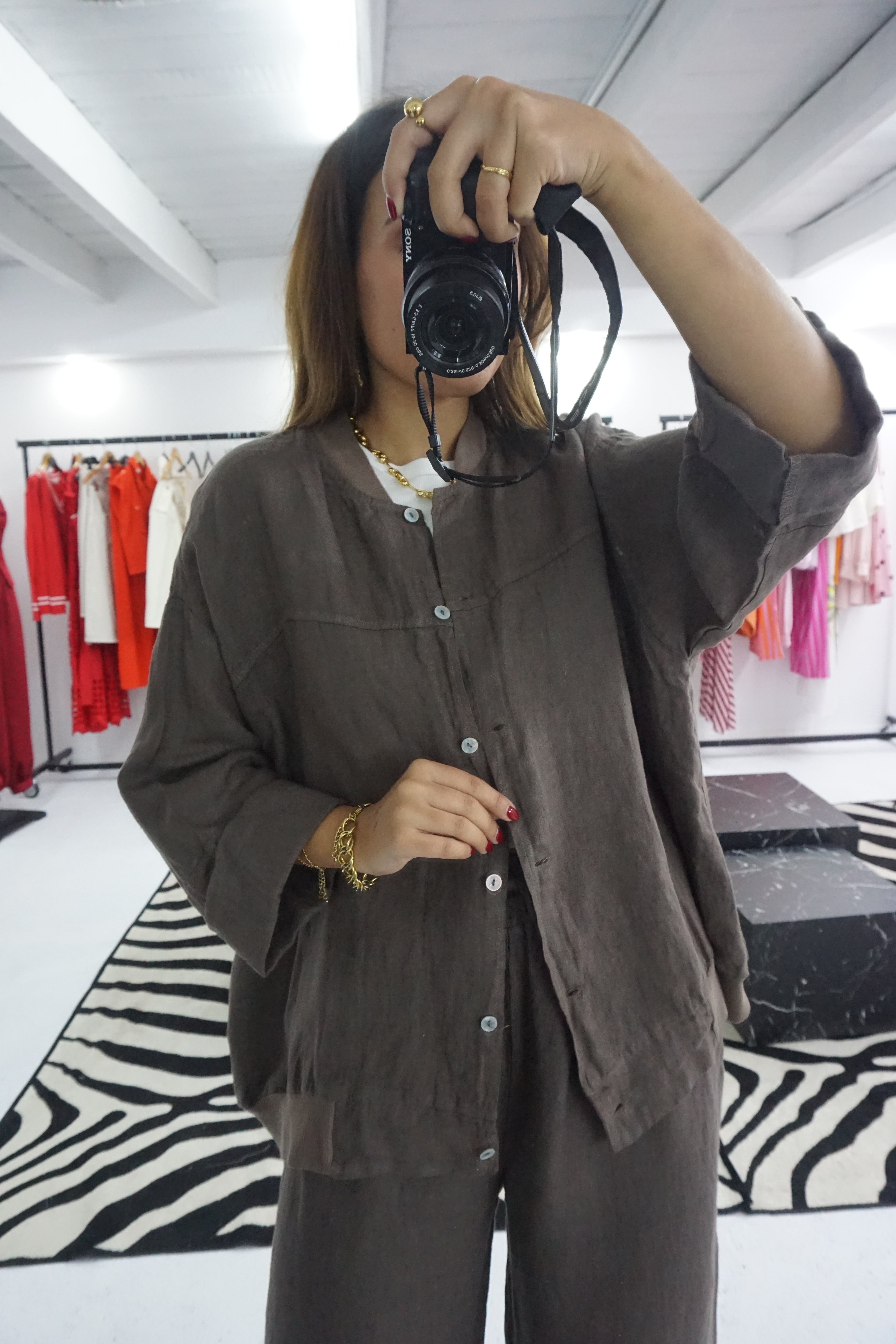 Conjunto 100% linho.