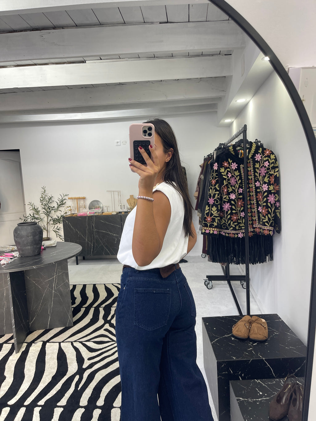 Wide Leg Jeans c/ Cinto