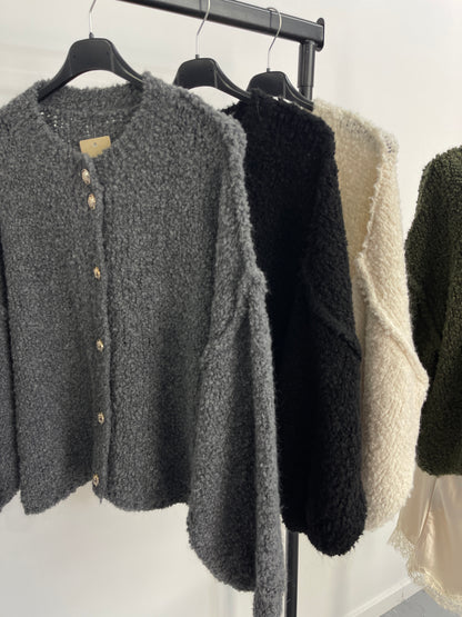 Cardigan Malha Bouclé (4 cores)