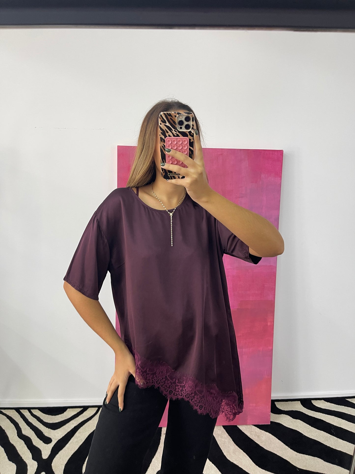 Blusa Renda e Cetim