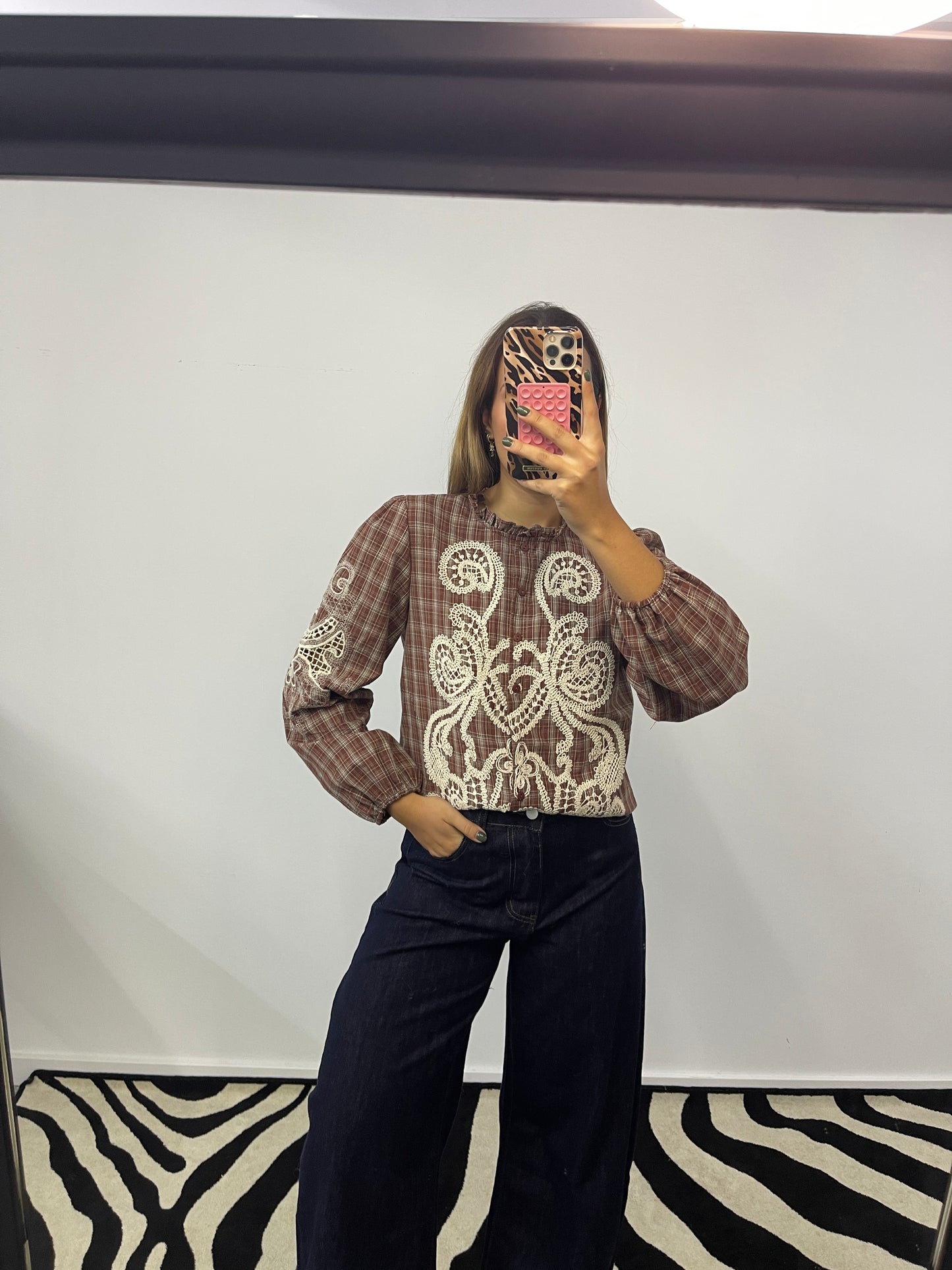 Camisa Xadrez Bordada