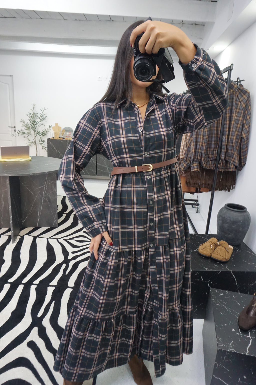 Vestido Maxi Tartan