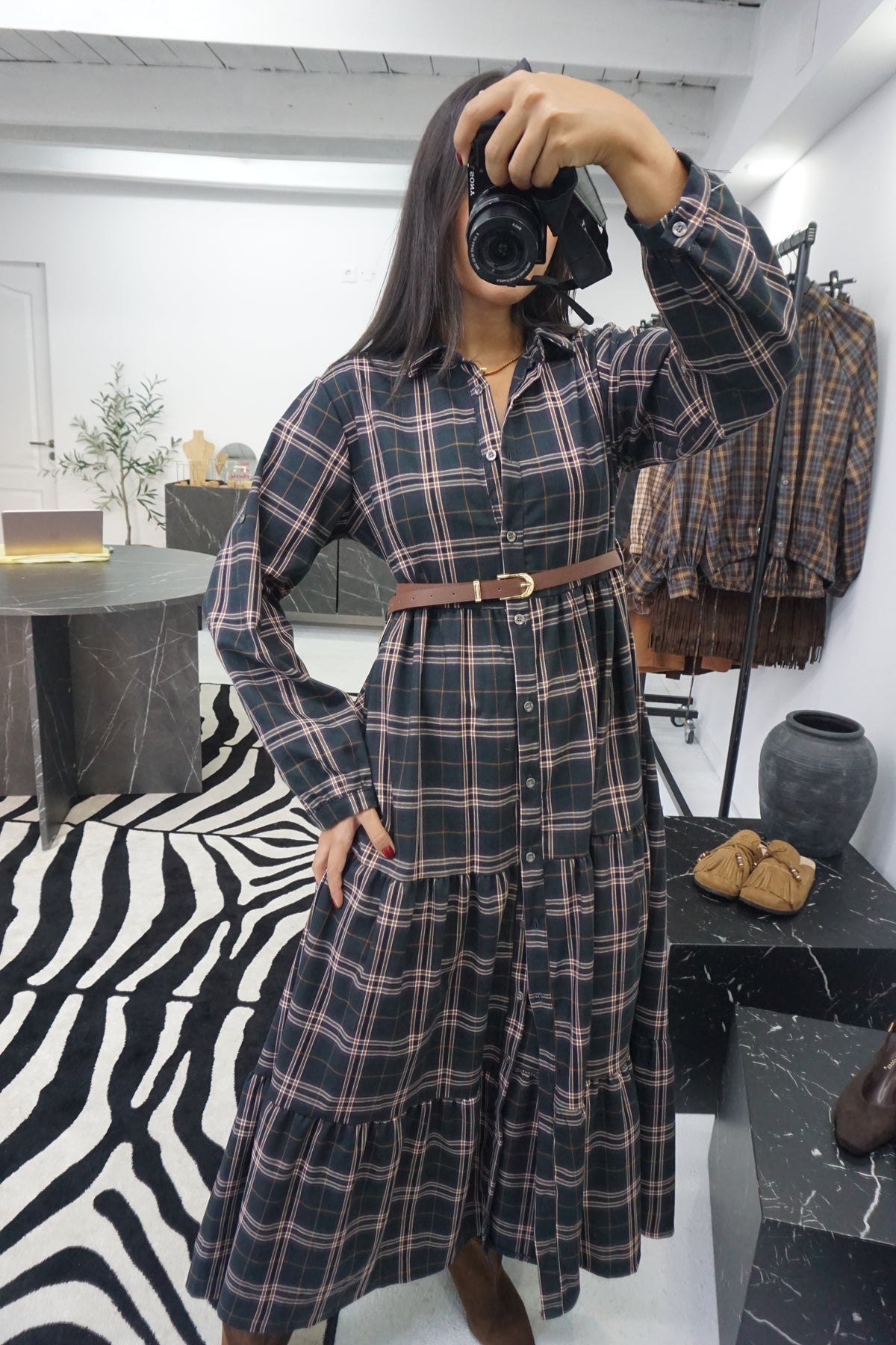 Vestido Maxi Tartan