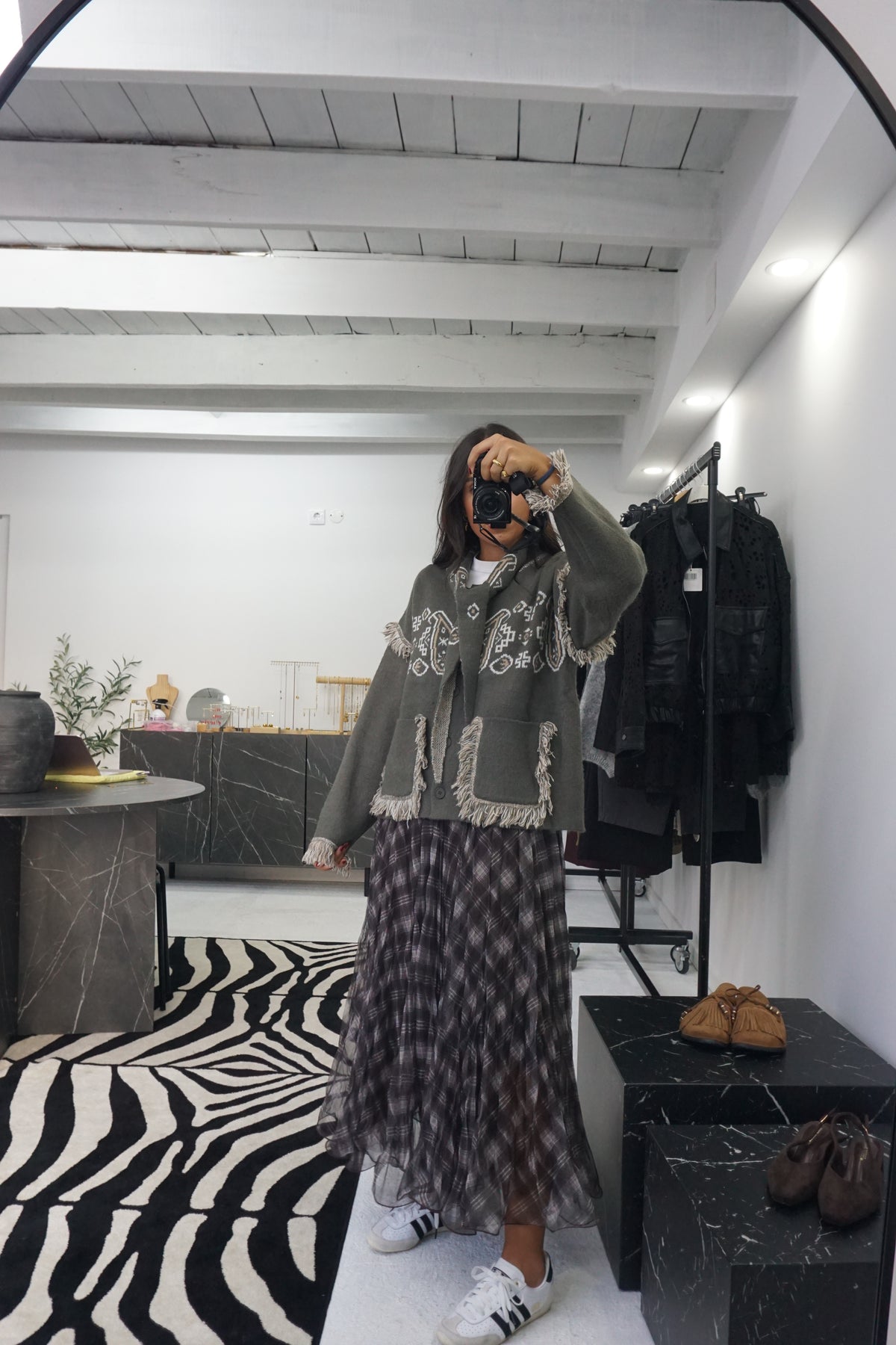 Cardigan com Lenço