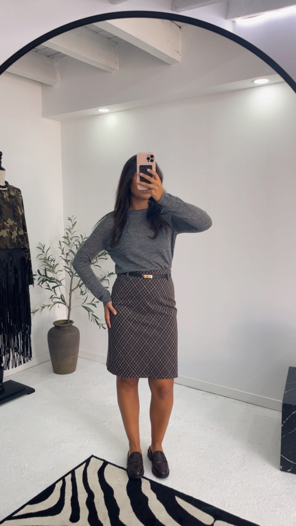 Saia Tartan com cinto