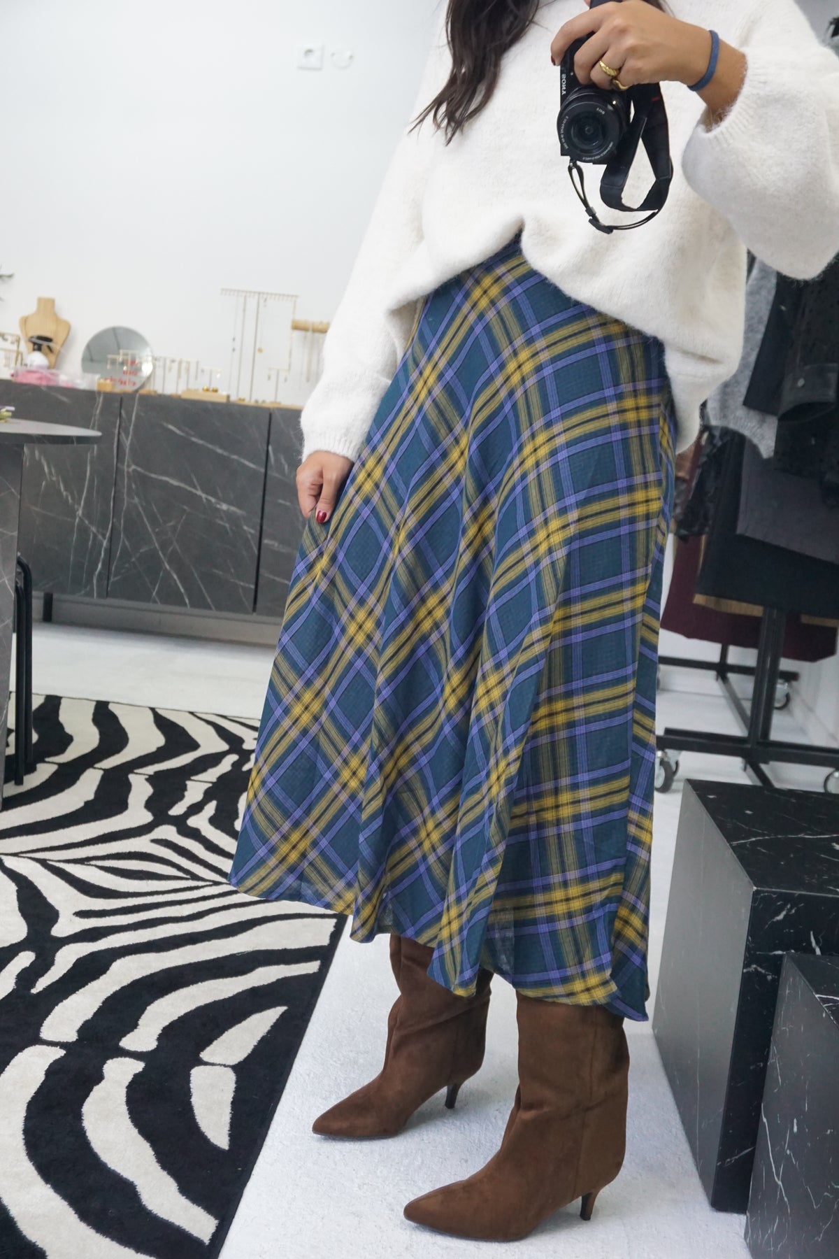 Saia estampado Tartan