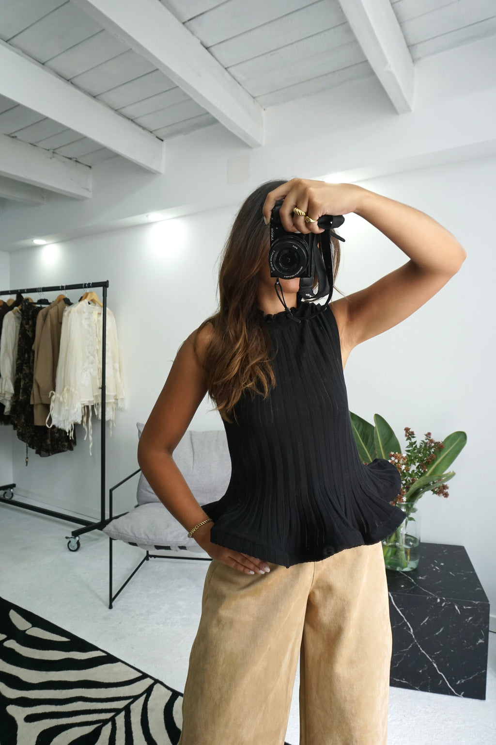 Top Peplum Canelado