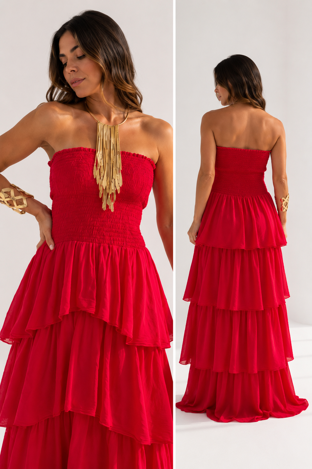Vestido Maxi Folhos (8 cores)