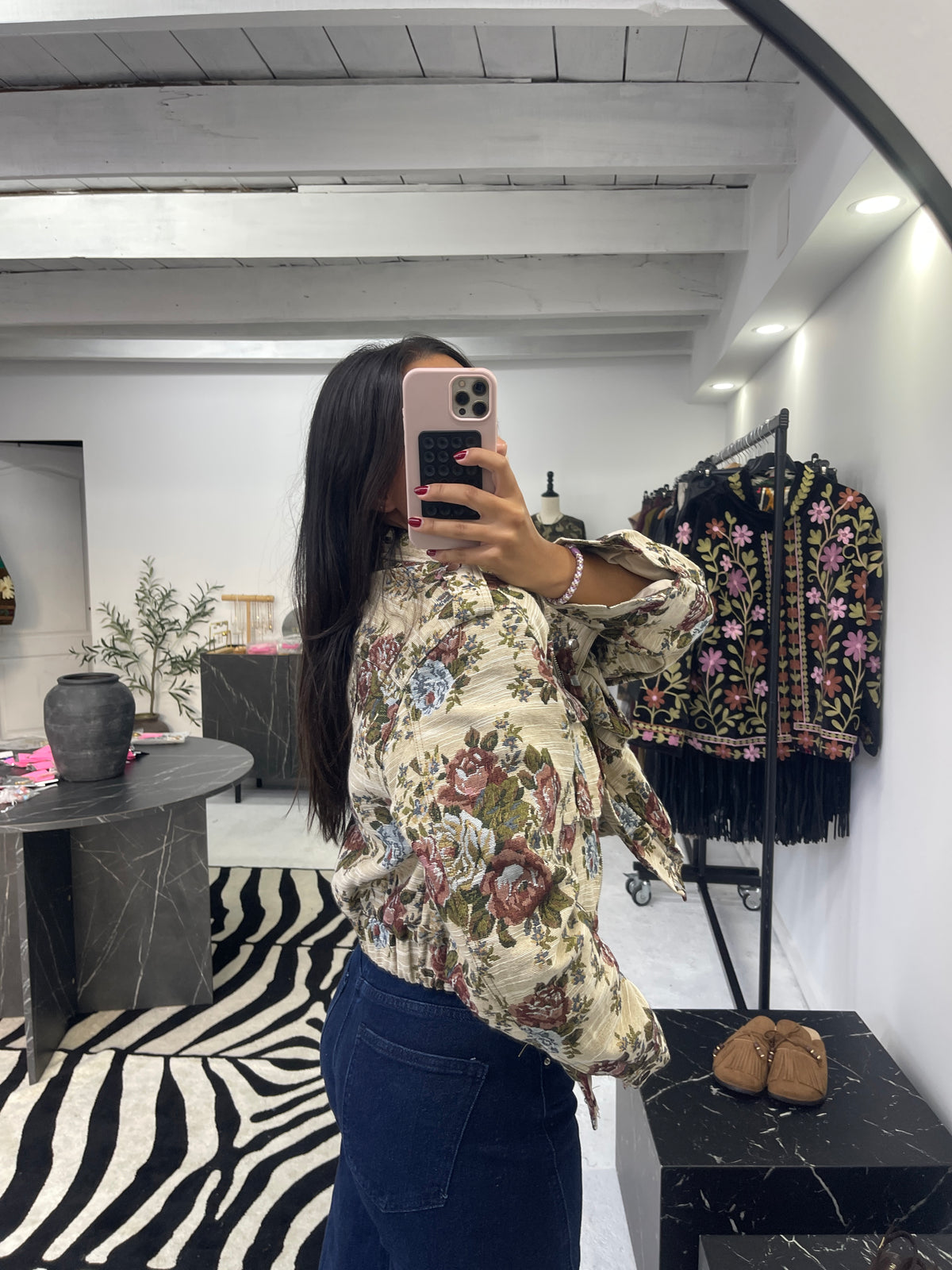 Bomber Cropped em Jacquard