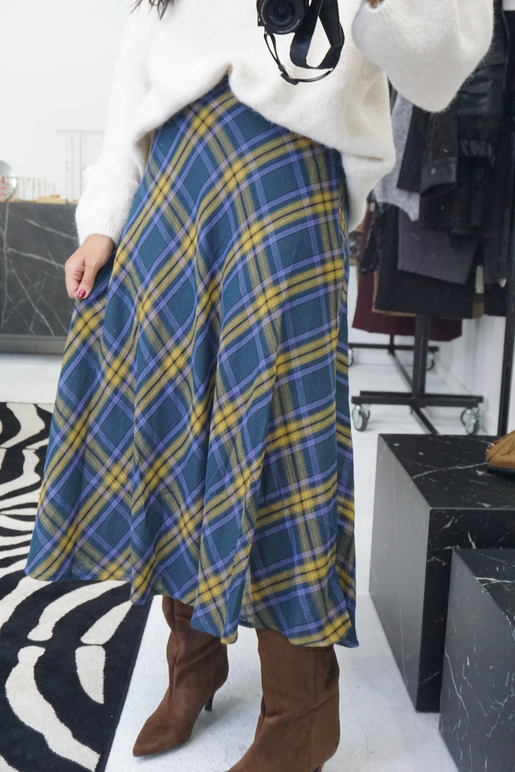 Saia estampado Tartan