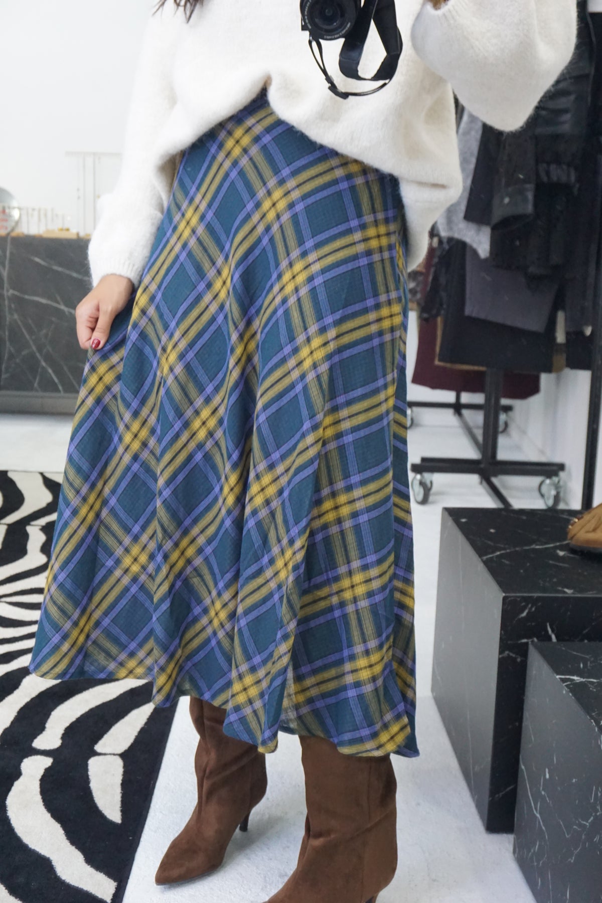 Saia estampado Tartan