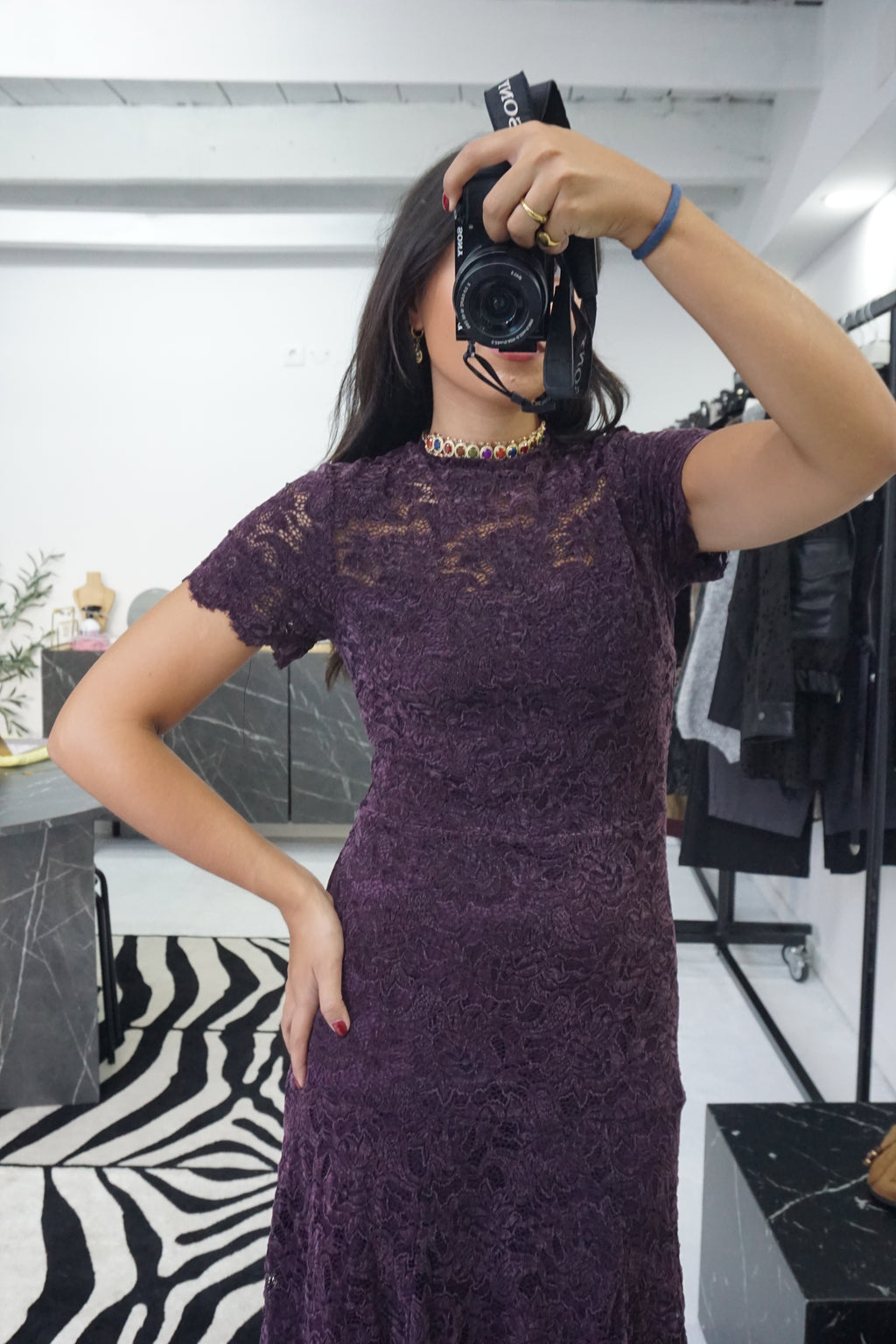 Vestido Renda Aveludado