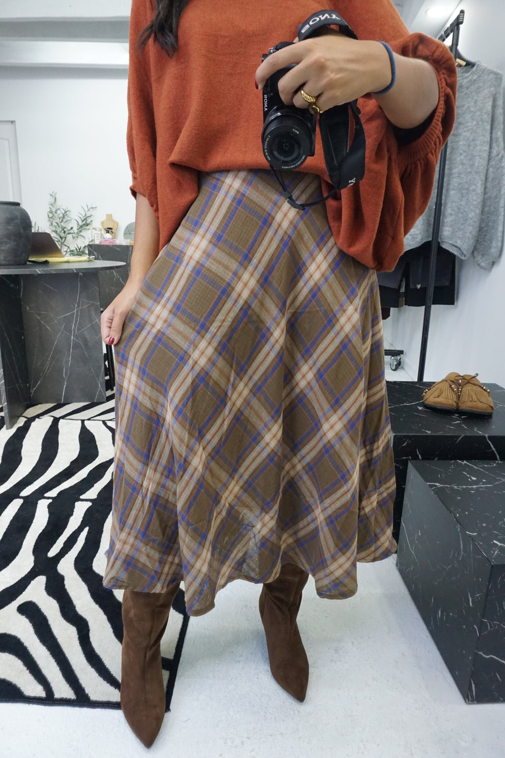 Saia estampado Tartan