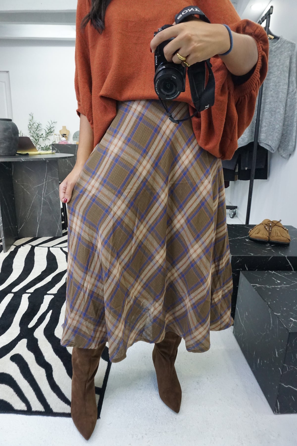 Saia estampado Tartan