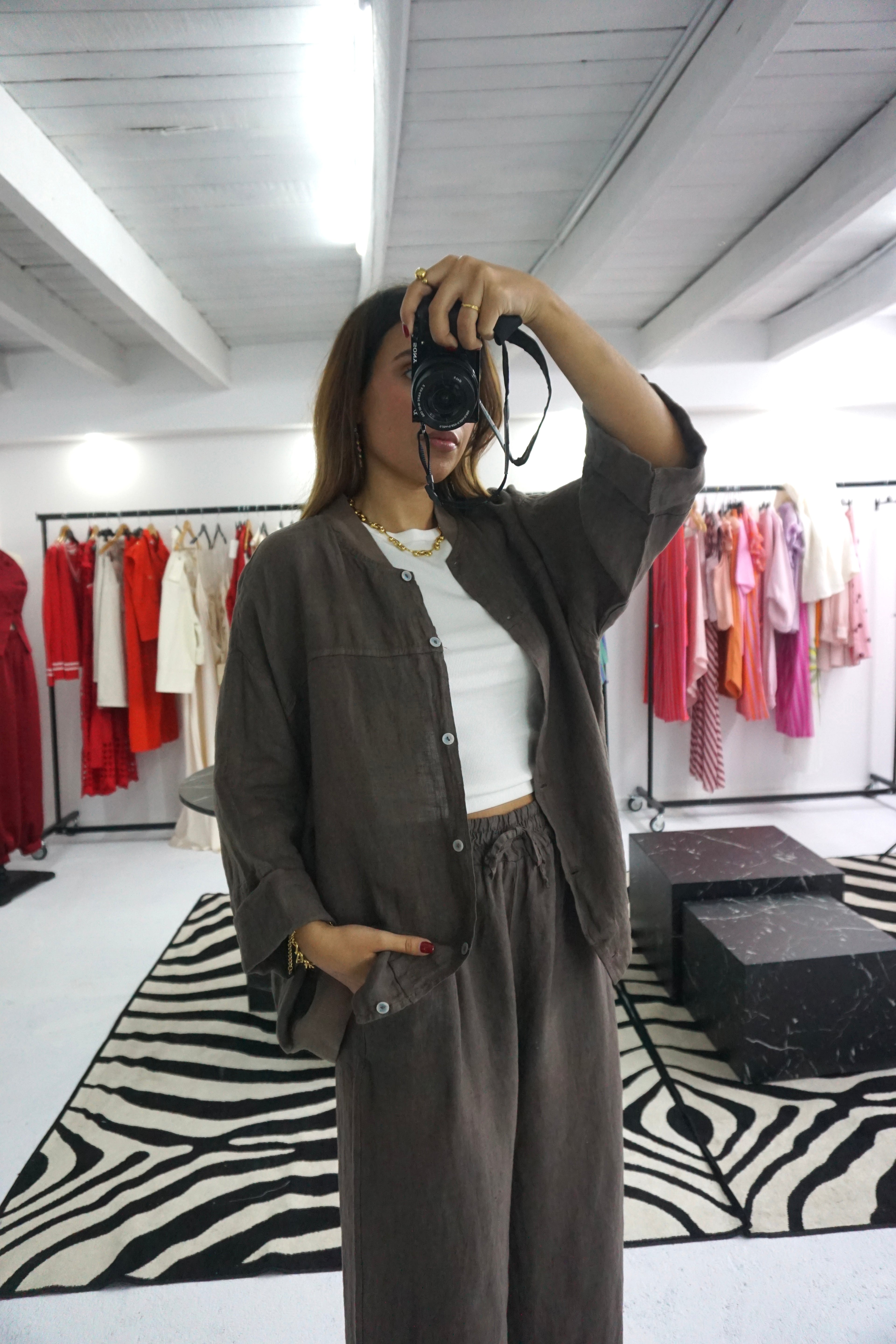 Conjunto 100% linho.