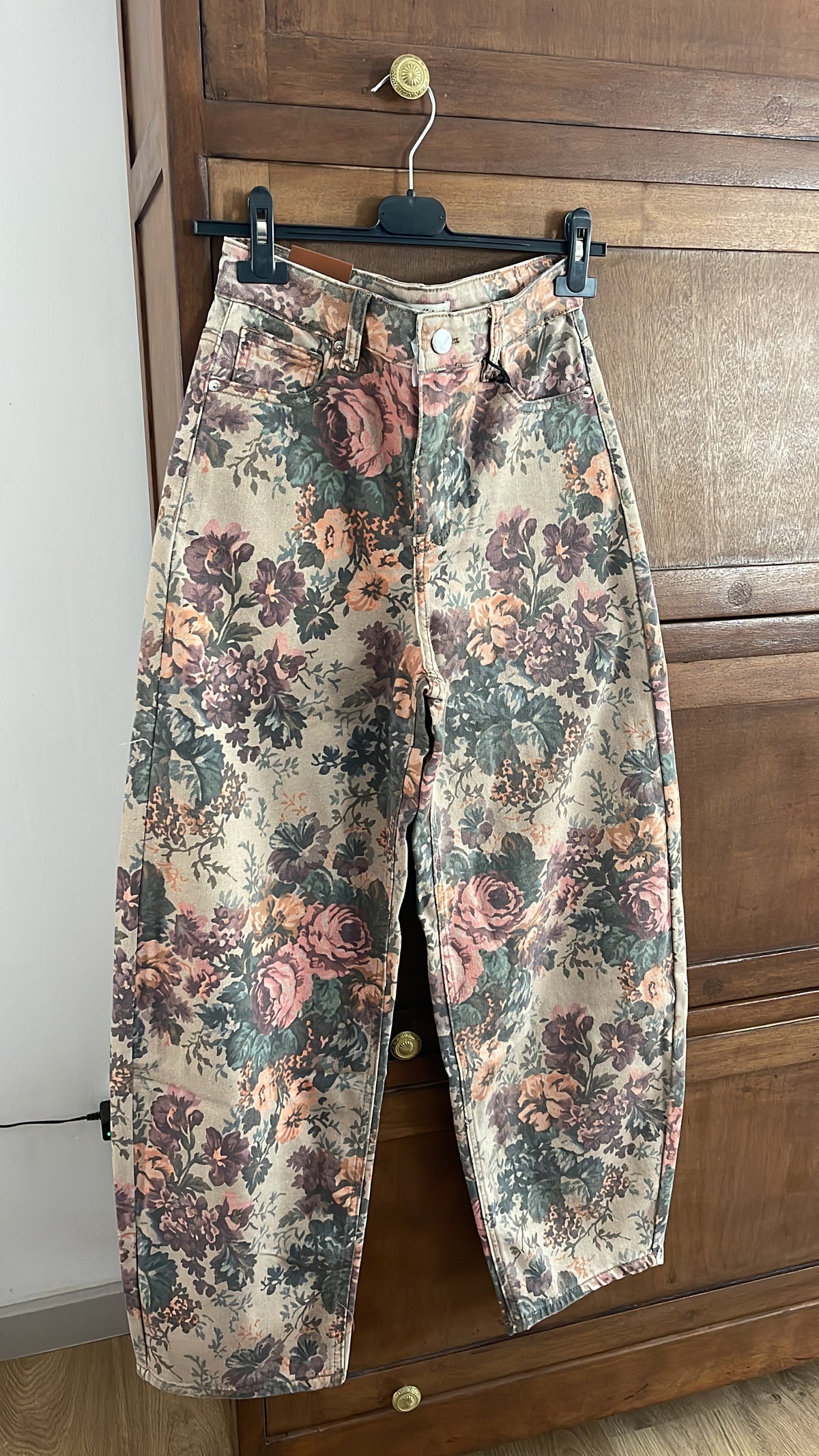Floral Barrel Jeans
