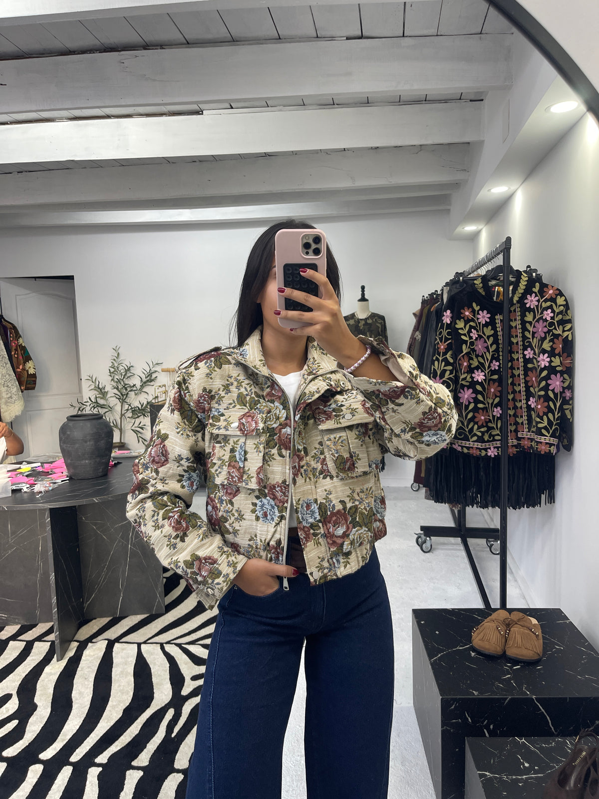 Bomber Cropped em Jacquard