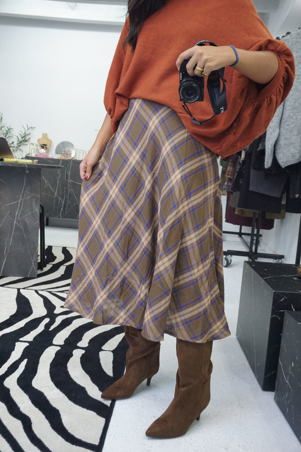 Saia estampado Tartan