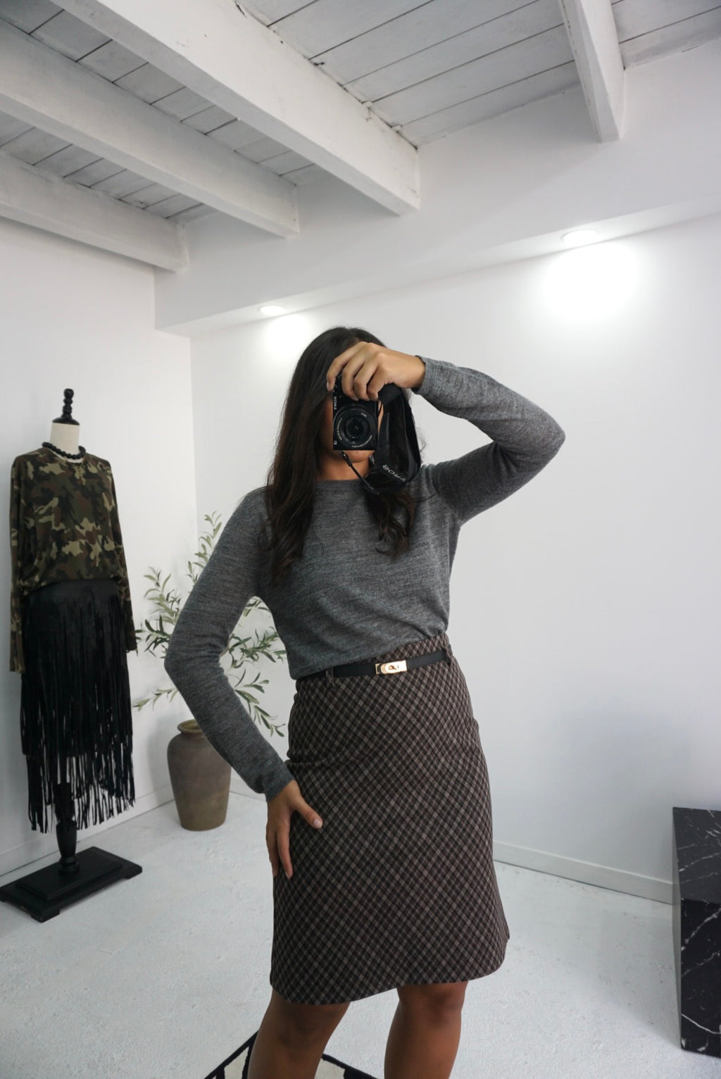 Saia Tartan com cinto
