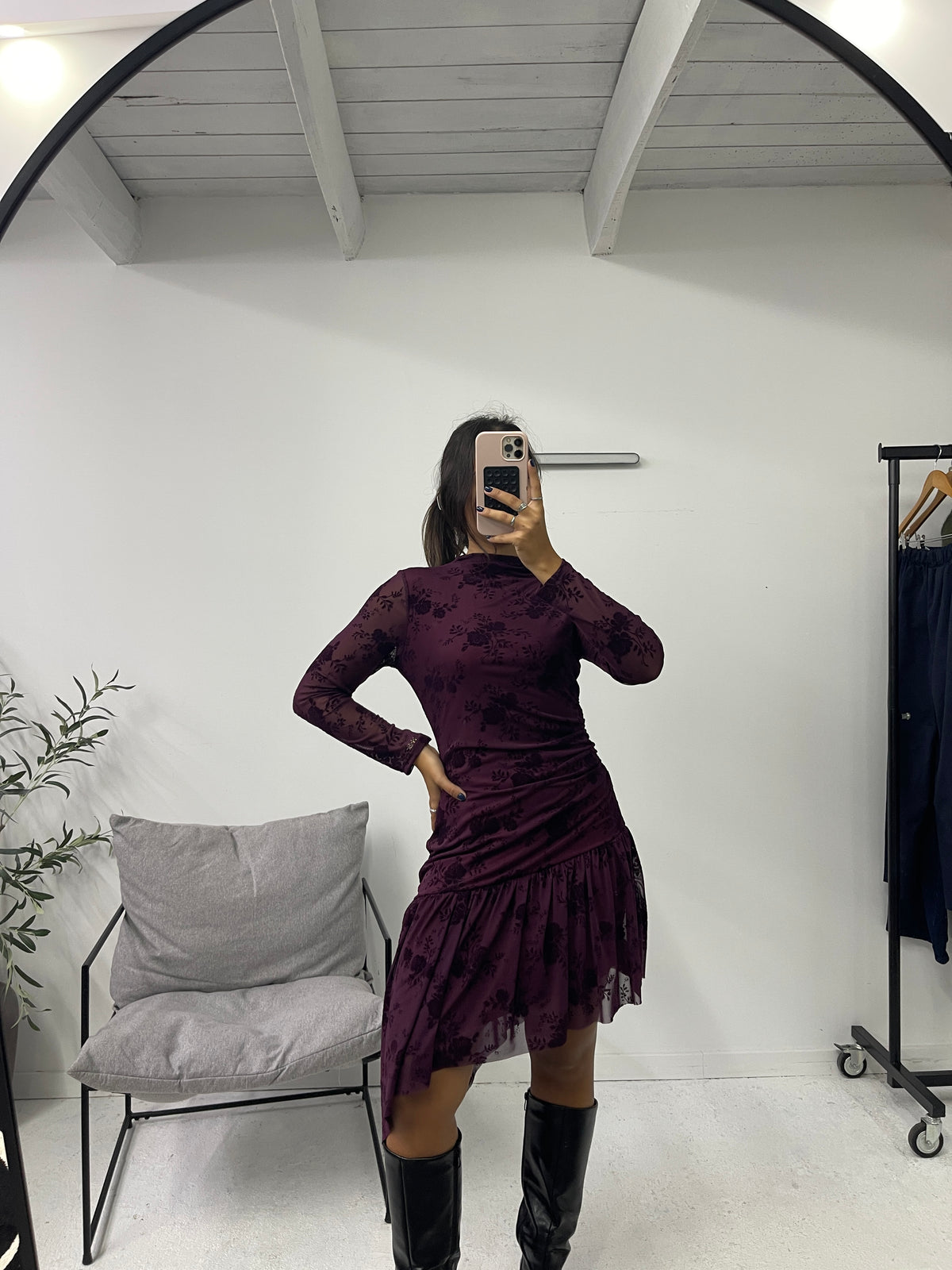Vestido Tule Assimétrico