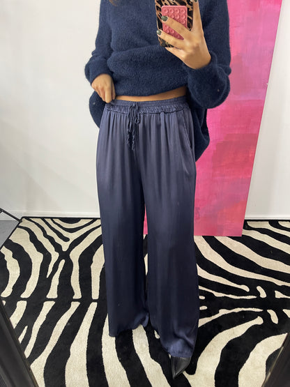 Calças Cetim Marinho