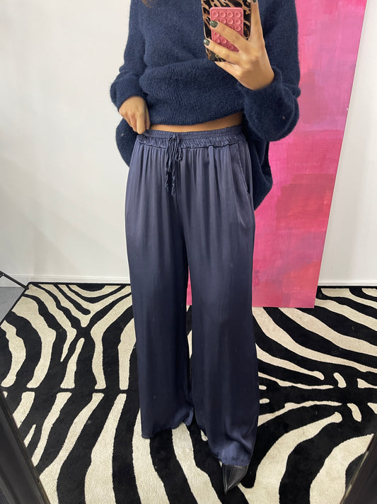 Calças Cetim Marinho