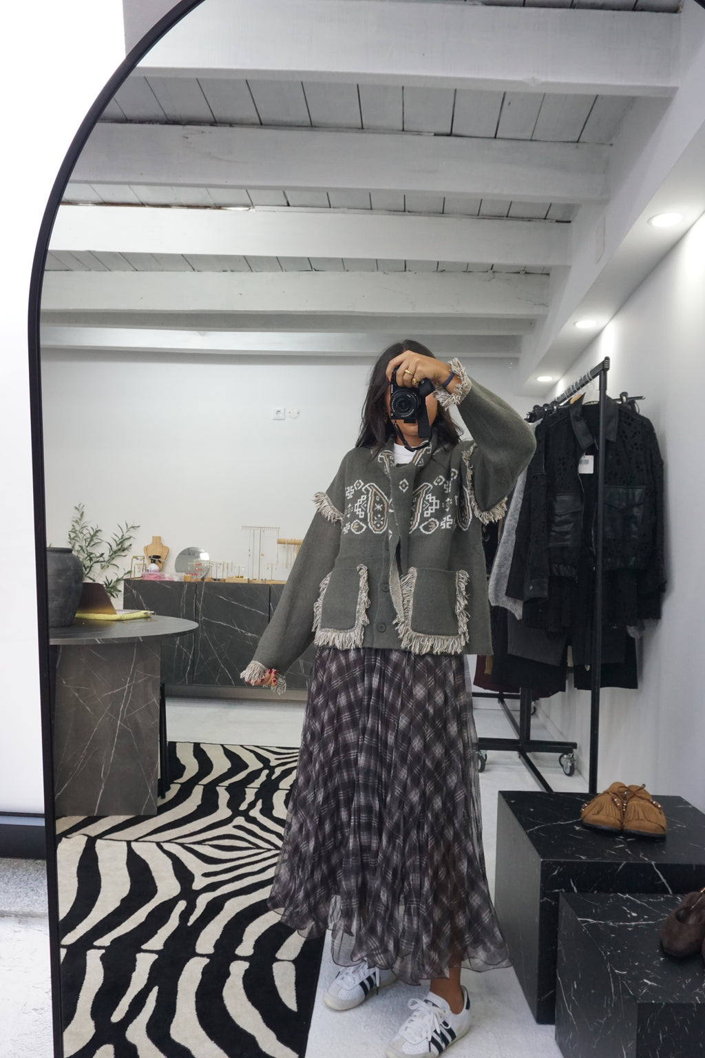 Cardigan com Lenço