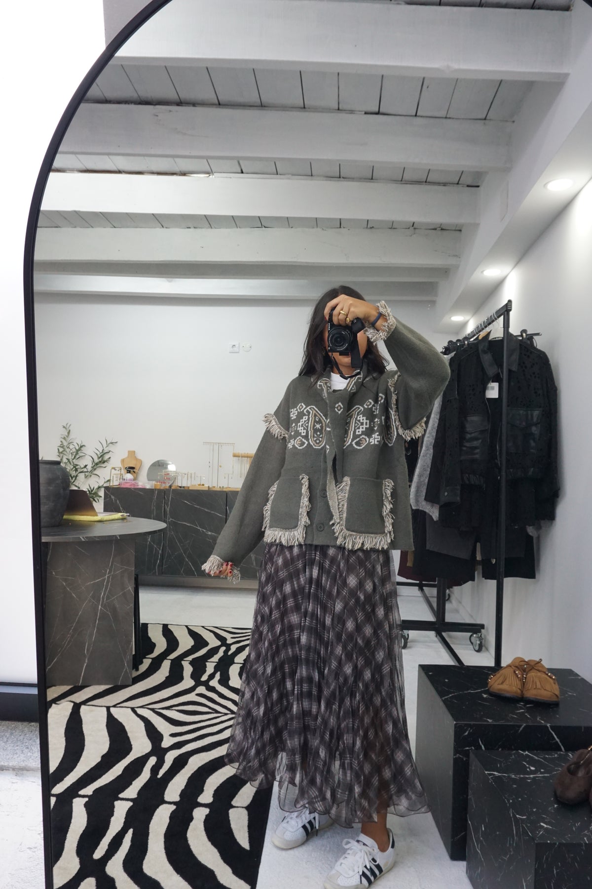 Cardigan com Lenço